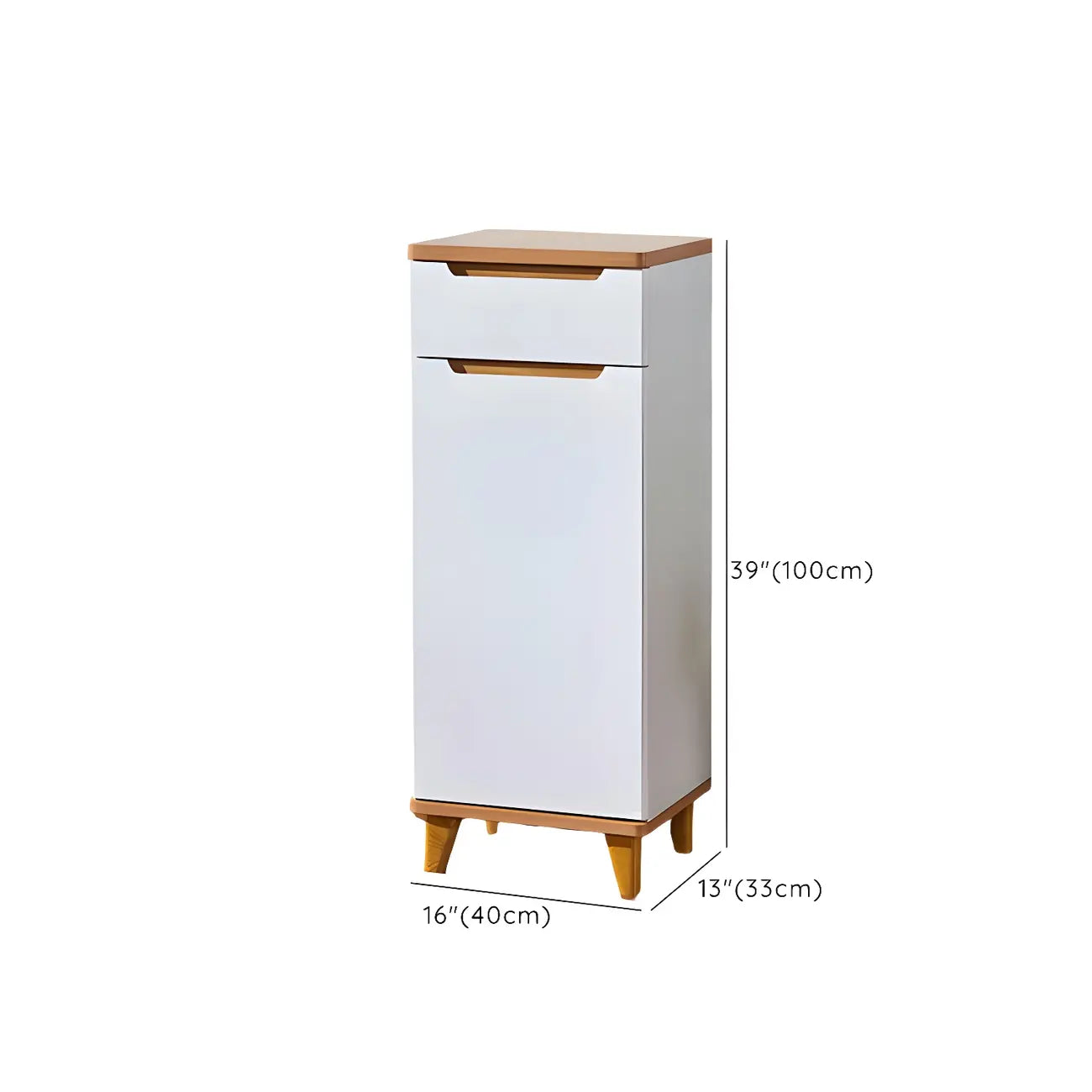 Entryway White Solid Wood Shoe Storage Cabinet