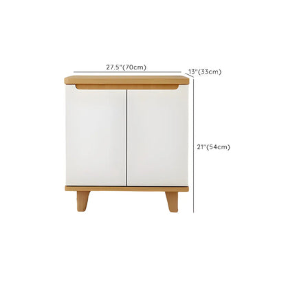 Entryway White Solid Wood Shoe Storage Cabinet