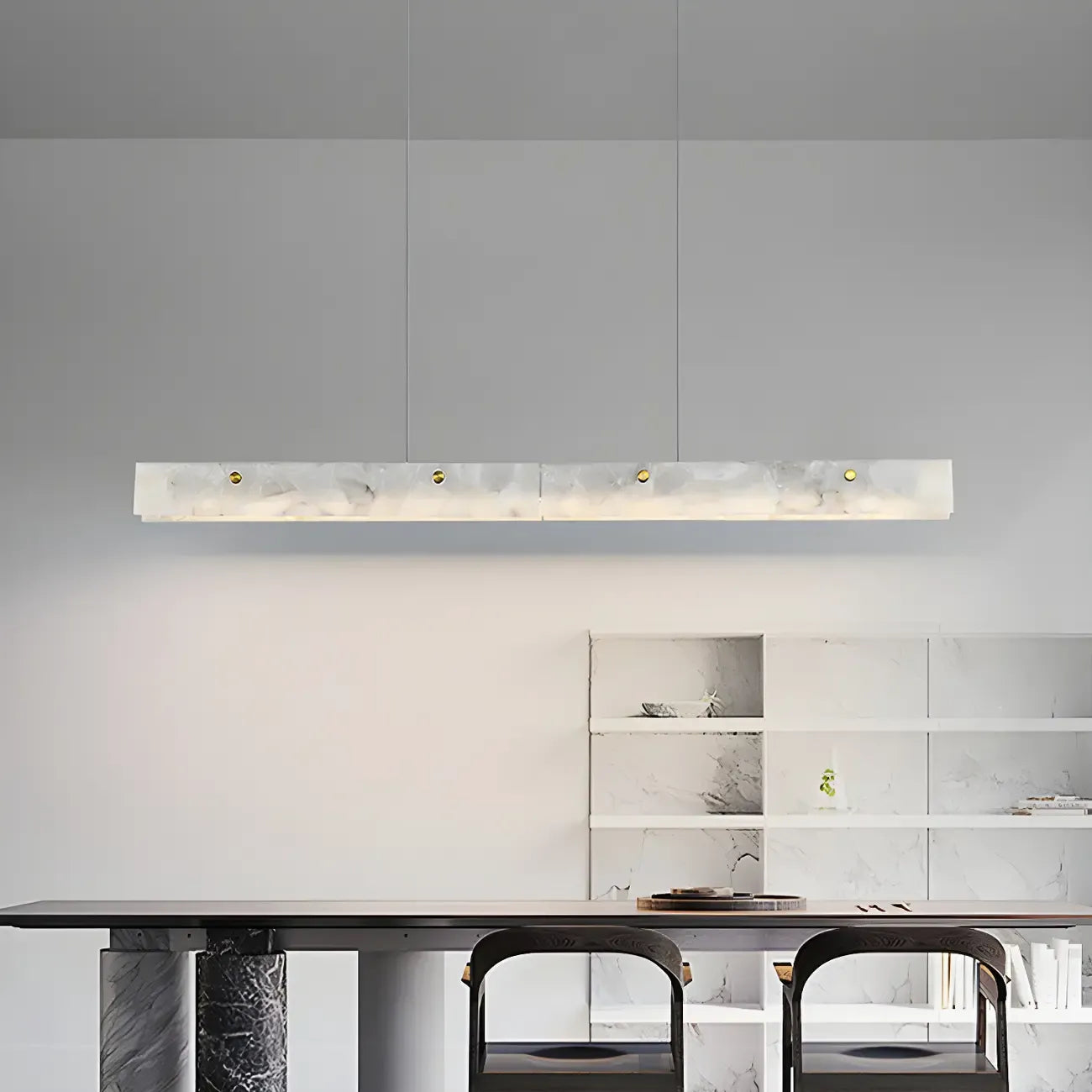 Modern Gold Metal Rectangle Kitchen Island Pendant Light