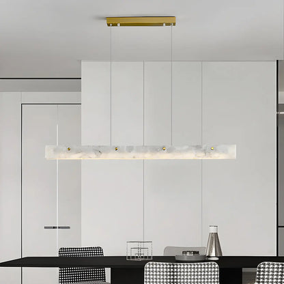 Modern Gold Metal Rectangle Kitchen Island Pendant Light