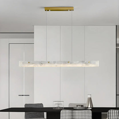 Modern Gold Metal Rectangle Kitchen Island Pendant Light