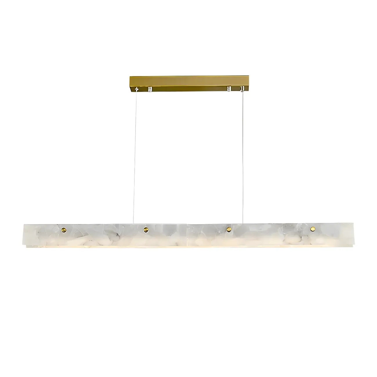 Modern Gold Metal Rectangle Kitchen Island Pendant Light