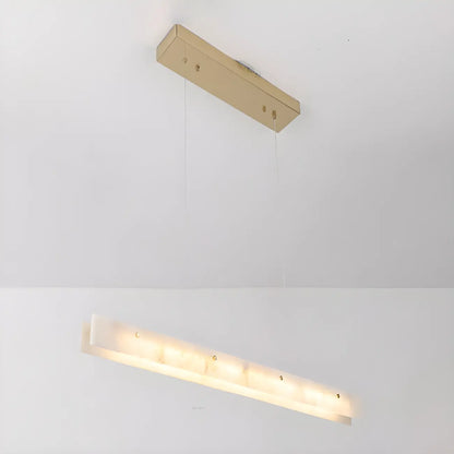 Modern Gold Metal Rectangle Kitchen Island Pendant Light