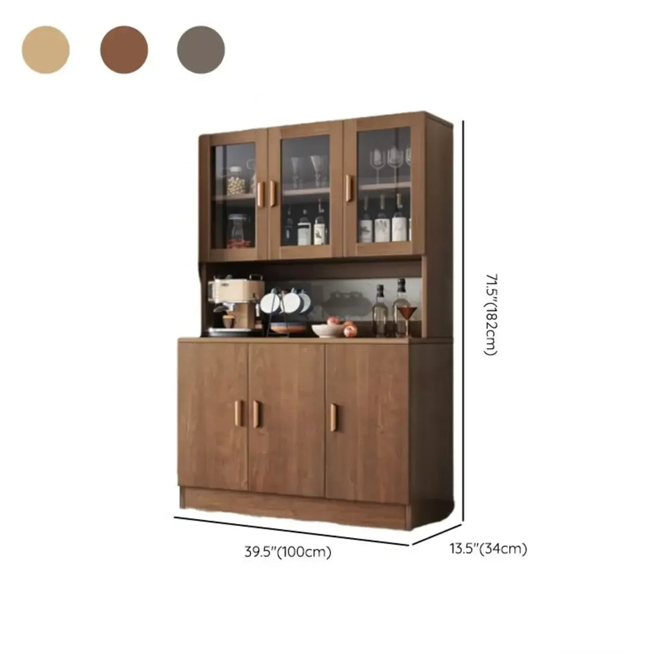 Large Wooden Acrylic Display Storage Adjustable Buffet Cabinet