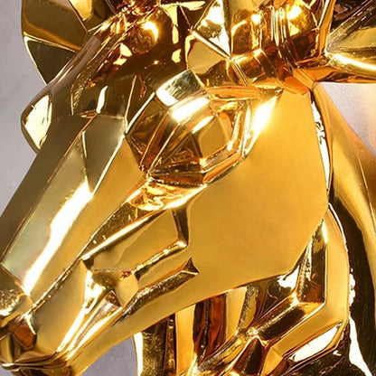 Modern Metal Glossy Deer Head Design Wall Sconce