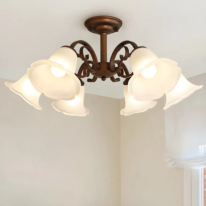 Elegant Bell Semi Flush LED Ceiling Light for Living Room
