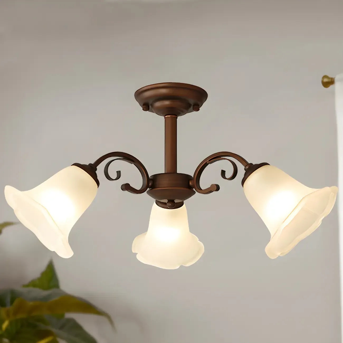 Elegant Bell Semi Flush LED Ceiling Light for Living Room