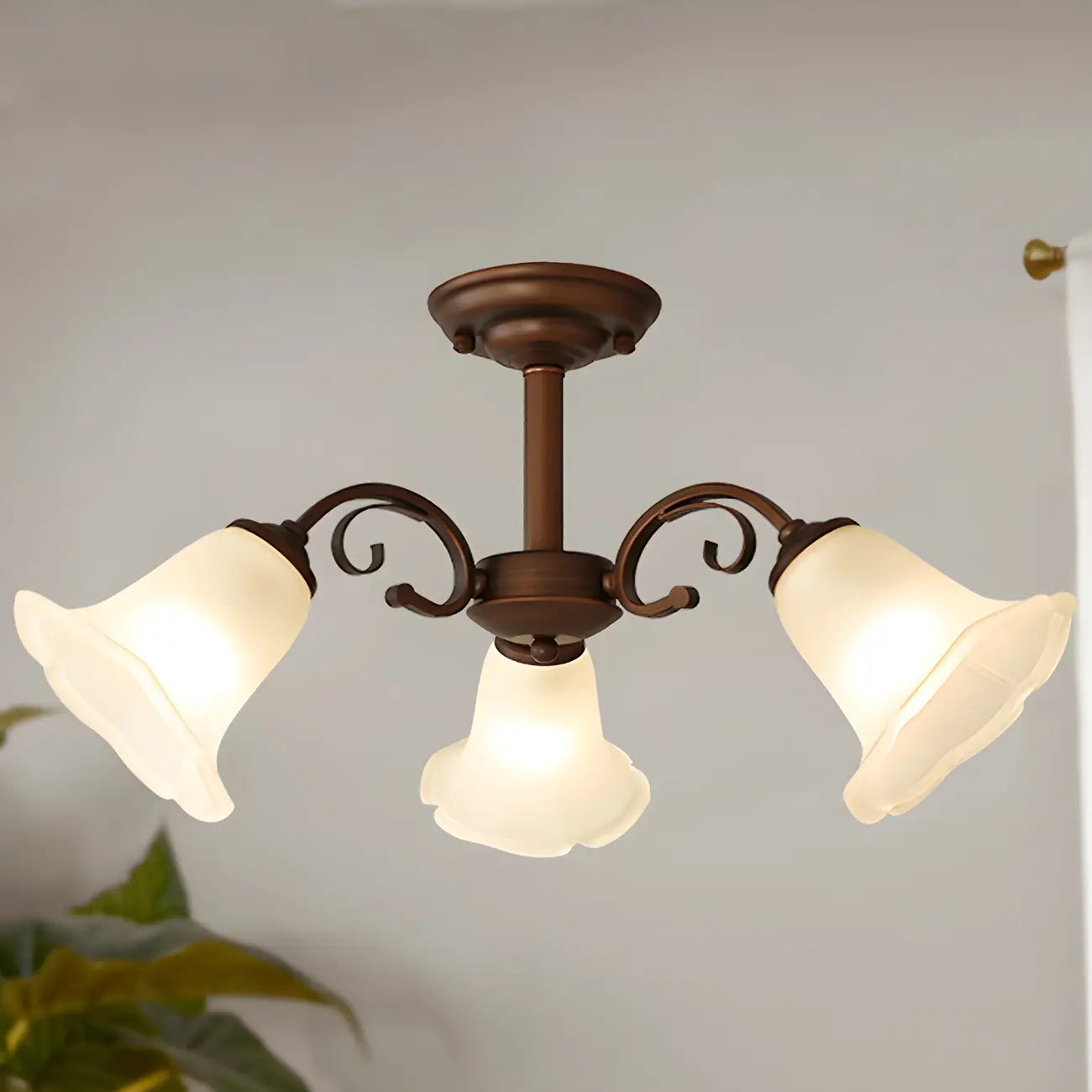 Elegant Bell Semi Flush LED Ceiling Light for Living Room