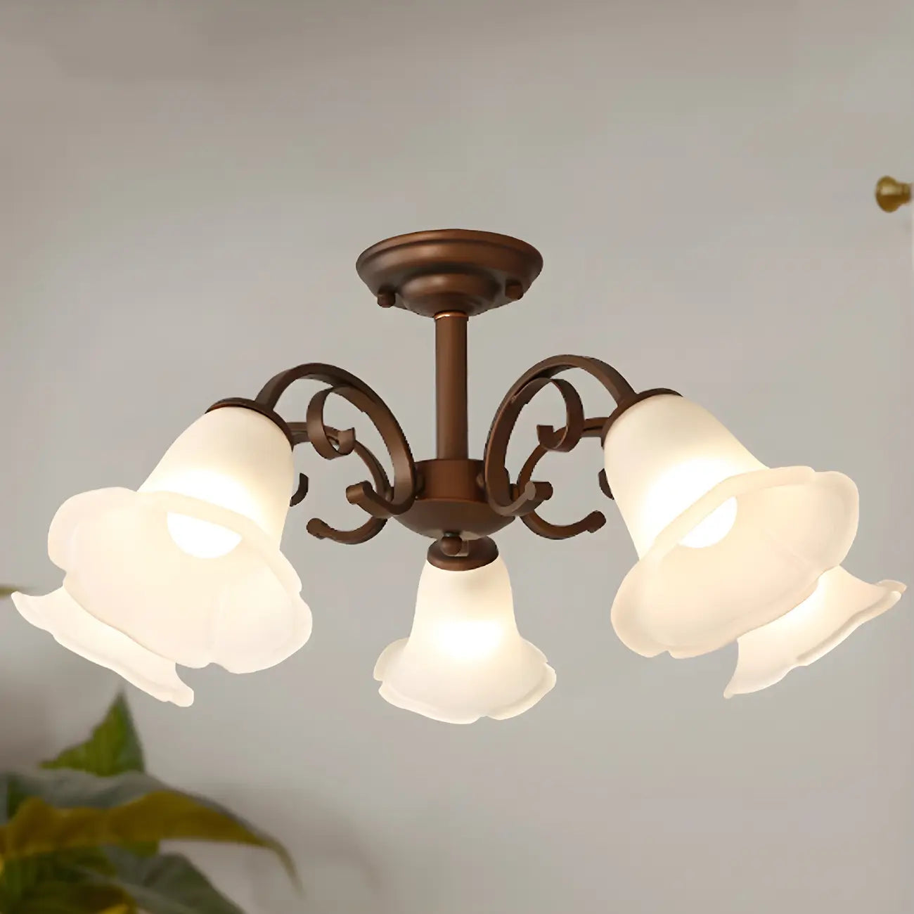 Elegant Bell Semi Flush LED Ceiling Light for Living Room