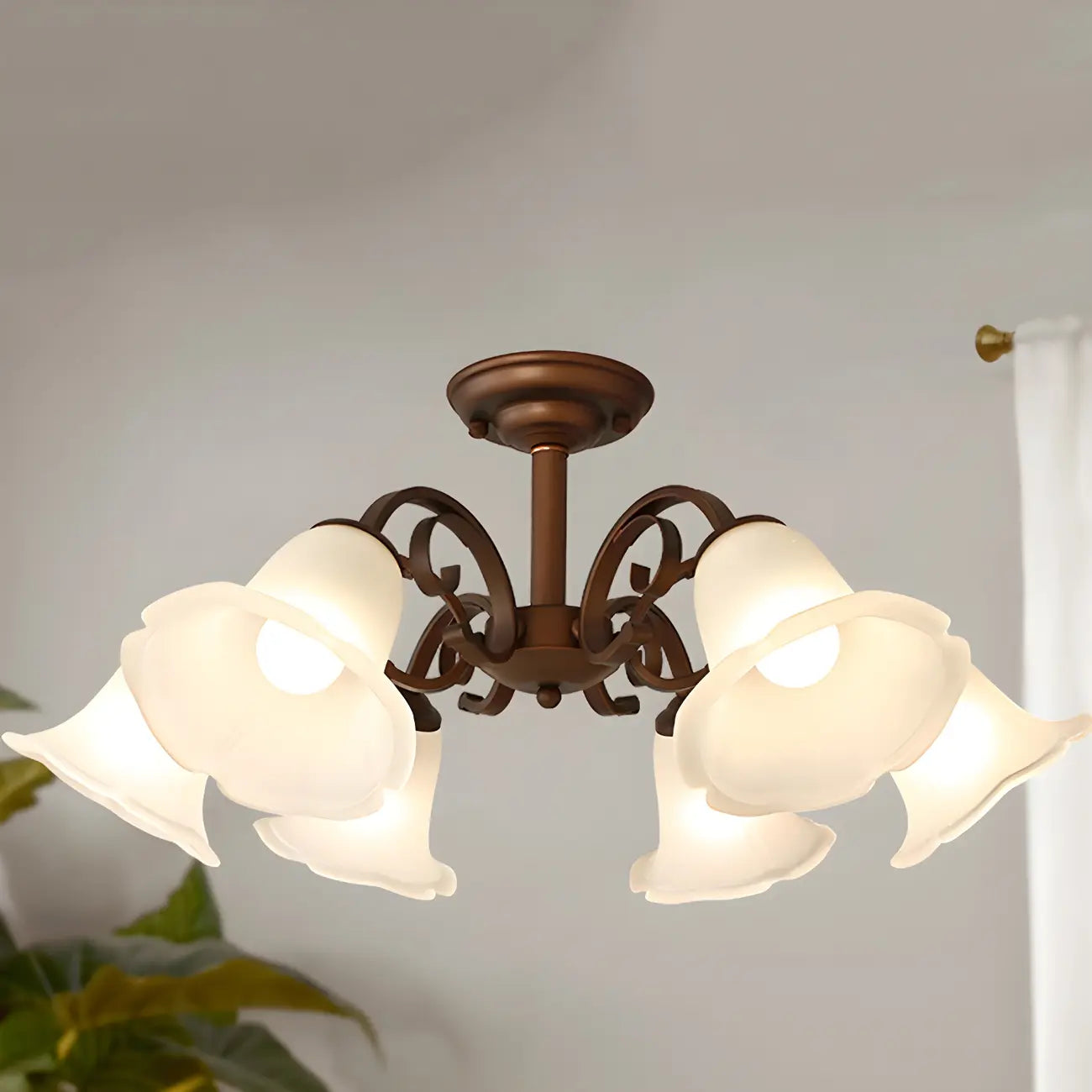 Elegant Bell Semi Flush LED Ceiling Light for Living Room