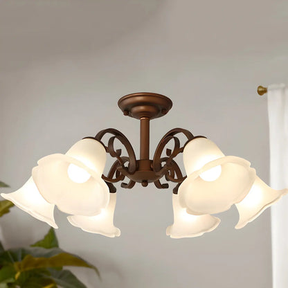Elegant Bell Semi Flush LED Ceiling Light for Living Room