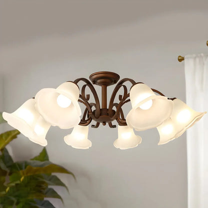 Elegant Bell Semi Flush LED Ceiling Light for Living Room