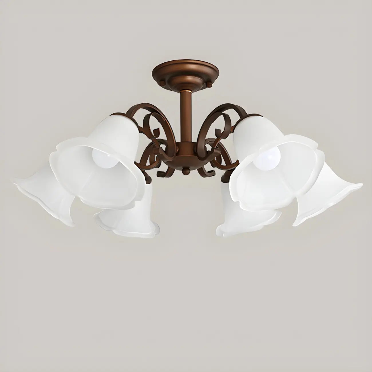 Elegant Bell Semi Flush LED Ceiling Light for Living Room