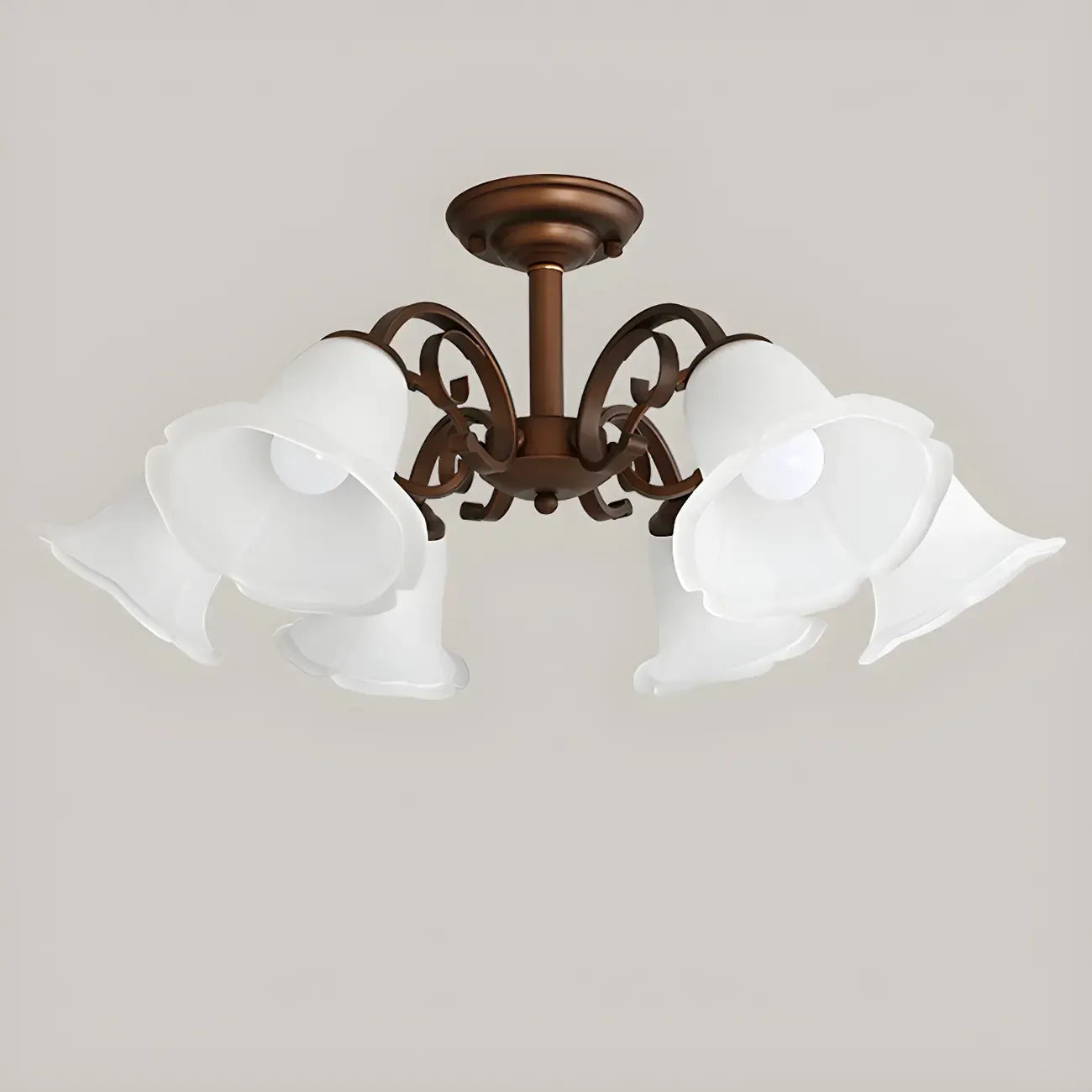Elegant Bell Semi Flush LED Ceiling Light for Living Room