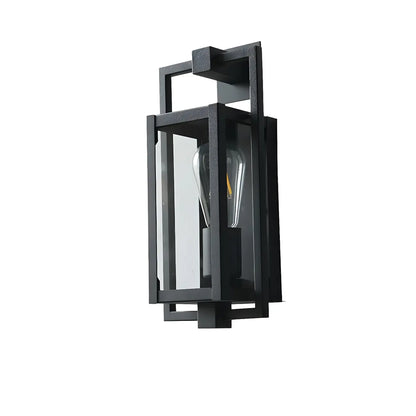 Industrial Metal Black Rectangle Lantern Outdoor Wall Light