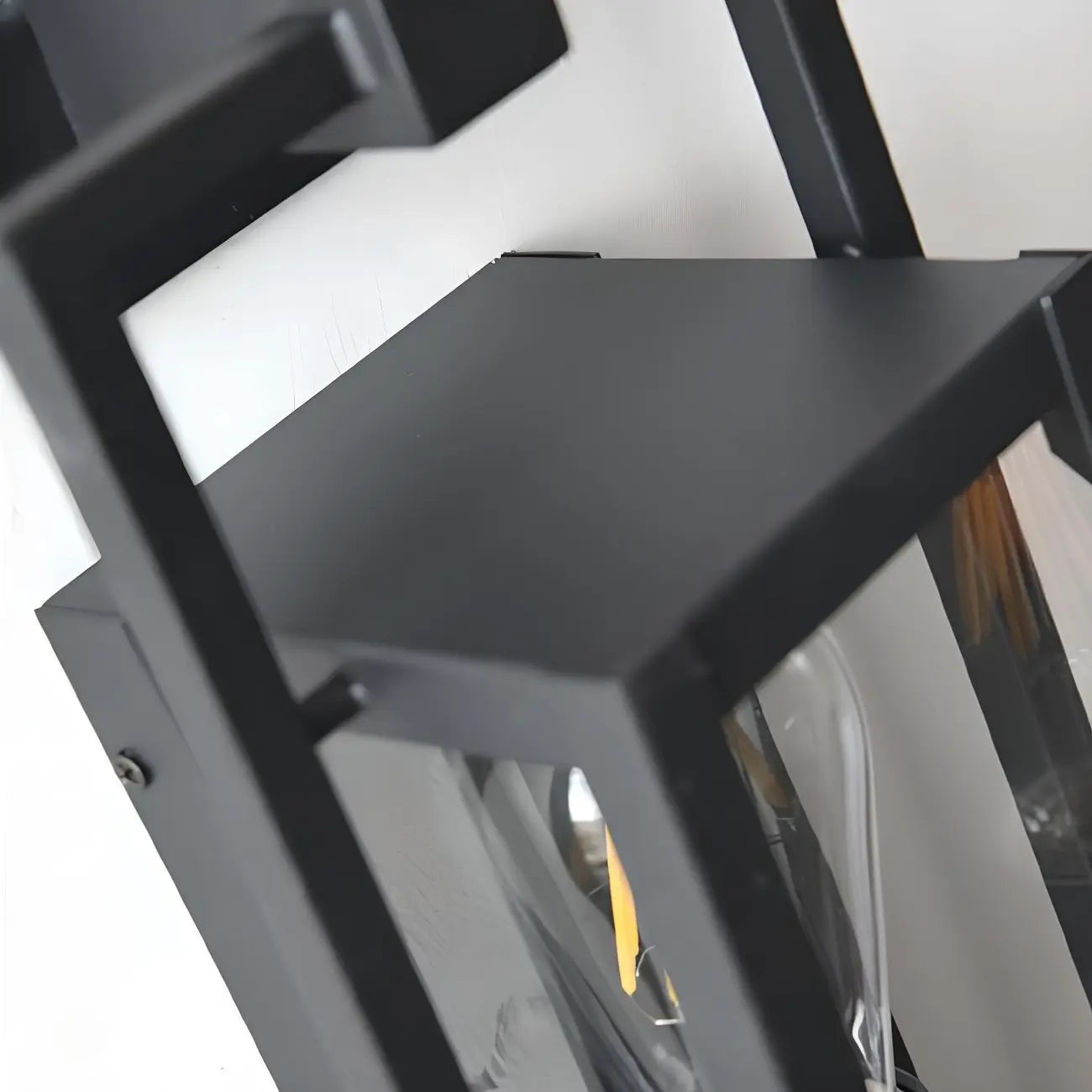 Industrial Metal Black Rectangle Lantern Outdoor Wall Light