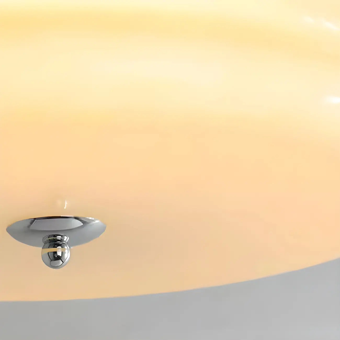 Modern Creamy Round Double-Tier Glass LED Flush Ceiling Light