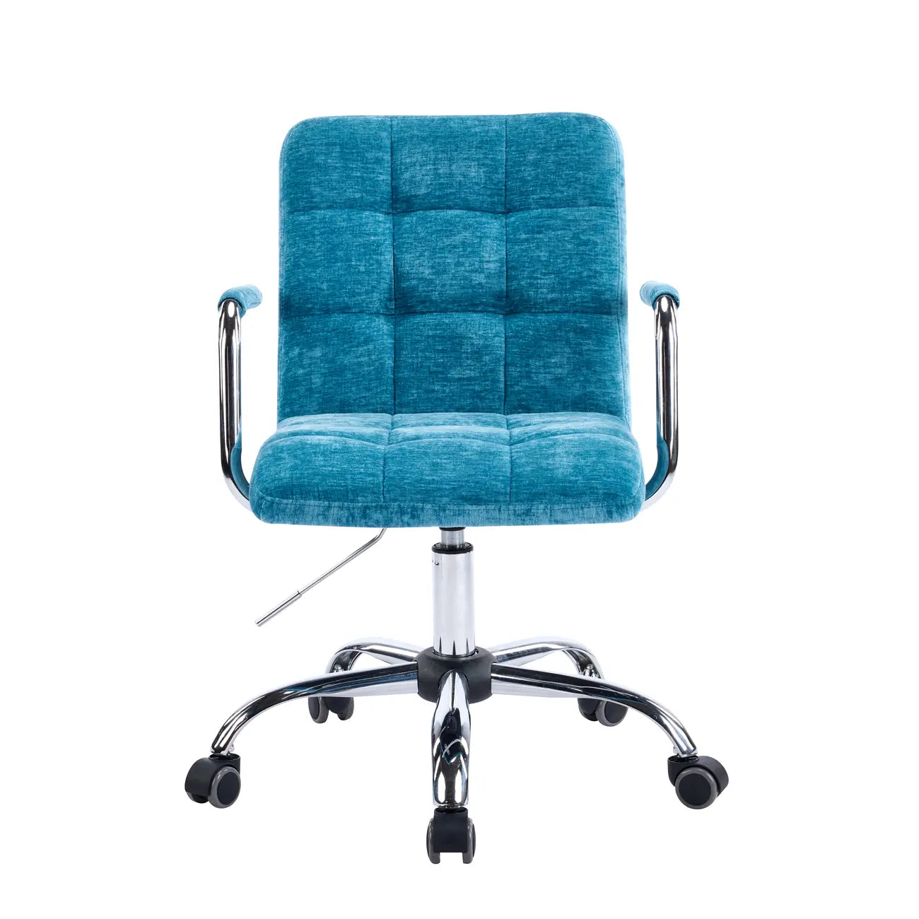 Adjustable Blue Fabric Upholstered Swivel Office Chair