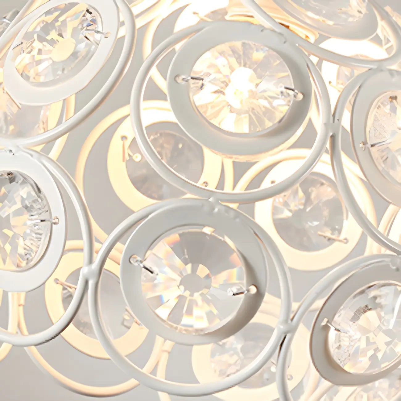 Industrial Hollow Dome Semi Flush Ceiling Light with Crystal