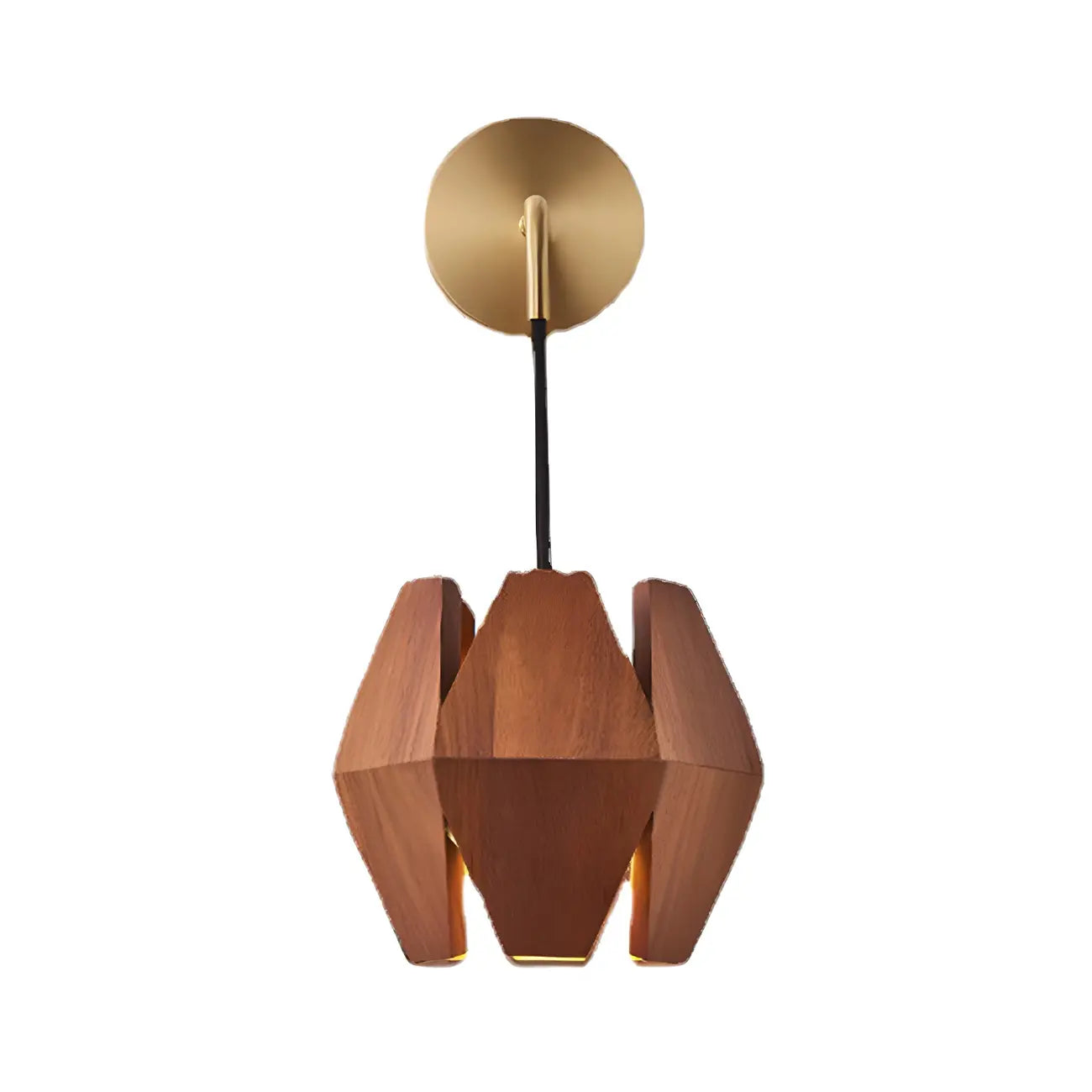 Diamond-Shape Wooden Wall Sconce for Interior Lighting