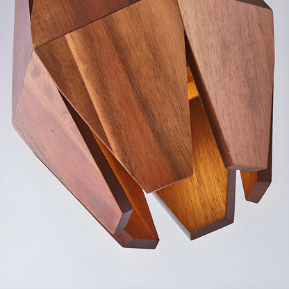 Diamond-Shape Wooden Wall Sconce for Interior Lighting