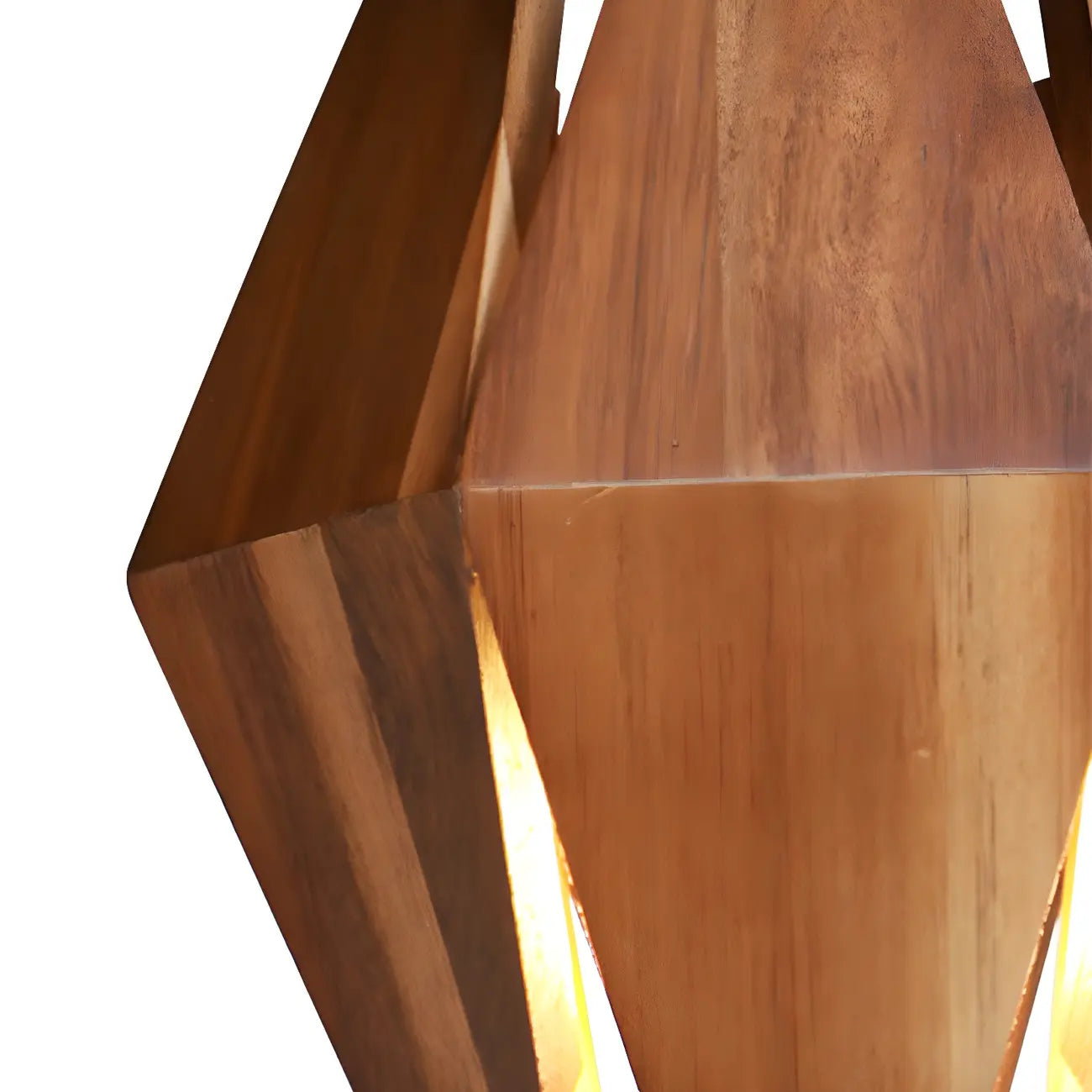 Diamond-Shape Wooden Wall Sconce for Interior Lighting