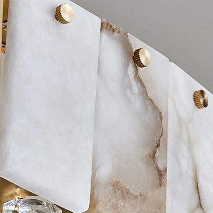 Agate Gold Circular Onyx Modern Ring Chandelier Light