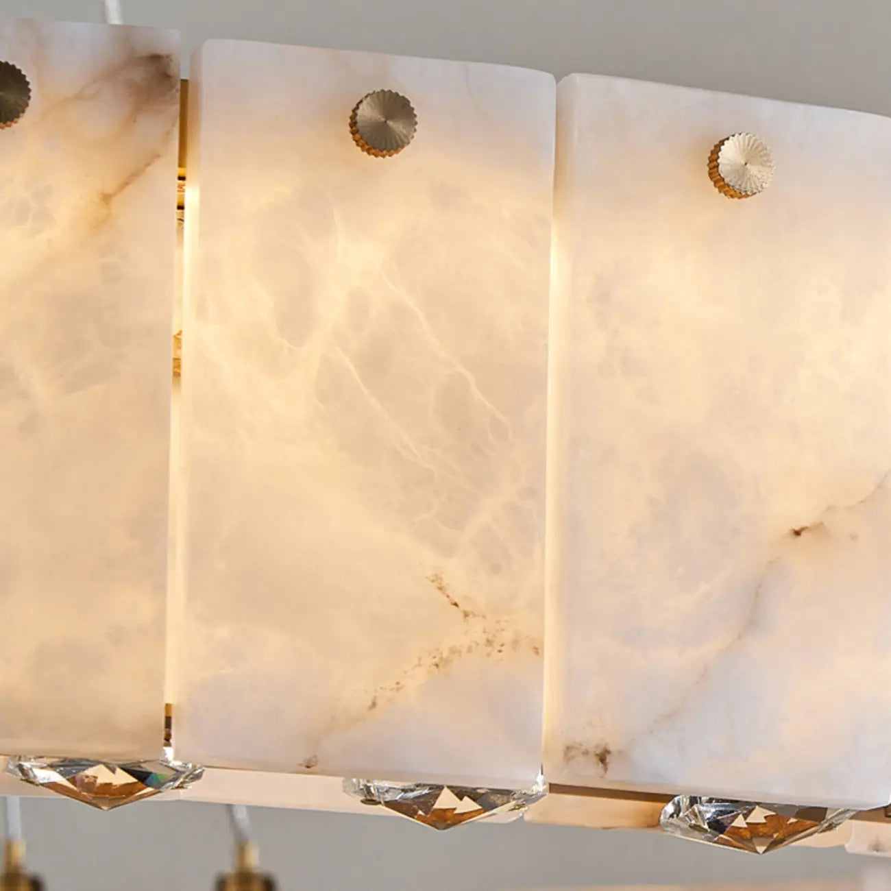 Agate Gold Circular Onyx Modern Ring Chandelier Light