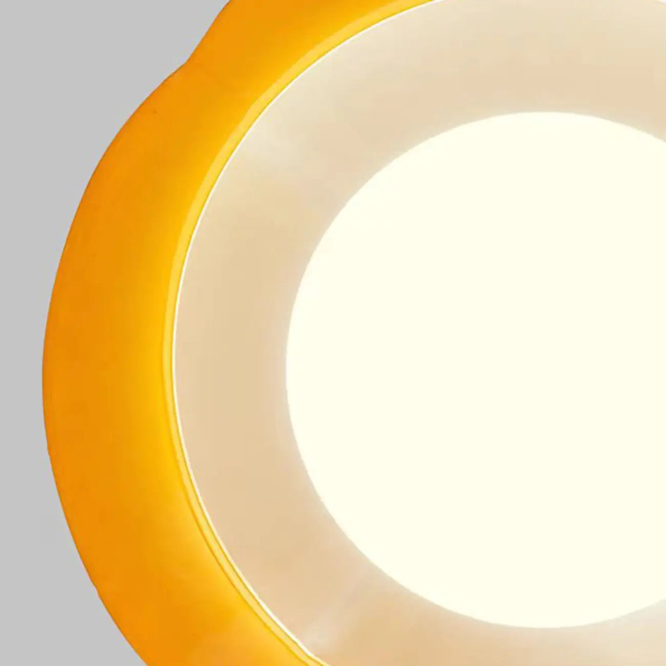 Mini Simplistic Milky Yellow Glass Dome Semi Flush Ceiling Light
