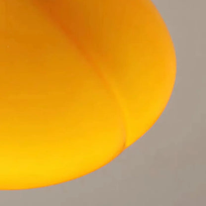 Mini Simplistic Milky Yellow Glass Dome Semi Flush Ceiling Light