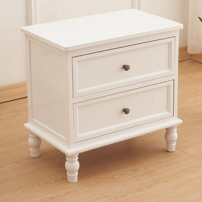 Classic Pure White Wood 3-Drawer Nightstand