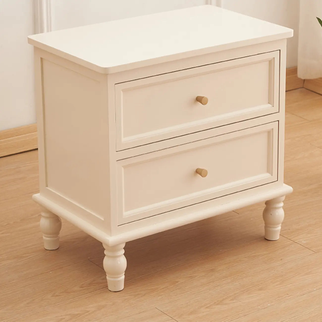 Classic Pure White Wood 3-Drawer Nightstand