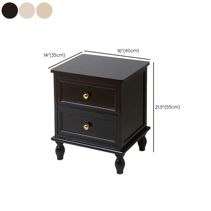 Classic Pure White Wood 3-Drawer Nightstand