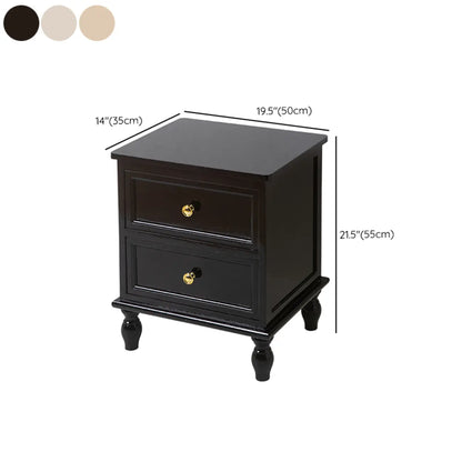 Classic Pure White Wood 3-Drawer Nightstand