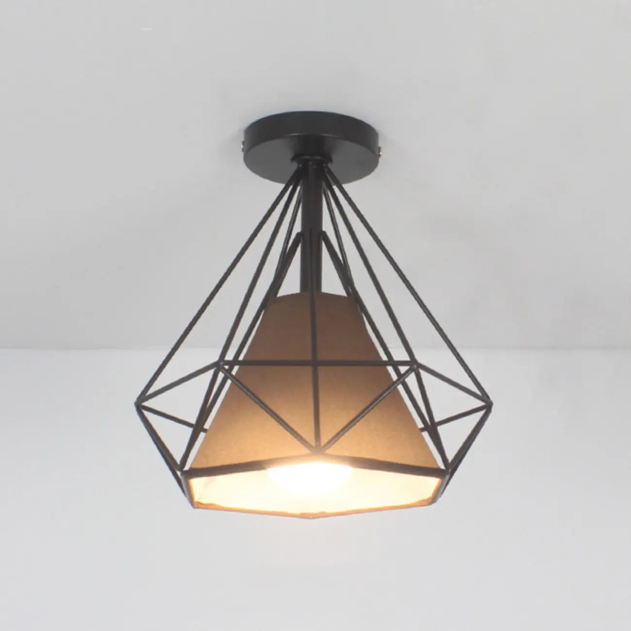 10.5 Mini Fabric Semi Flush LED Ceiling Light for Hallway