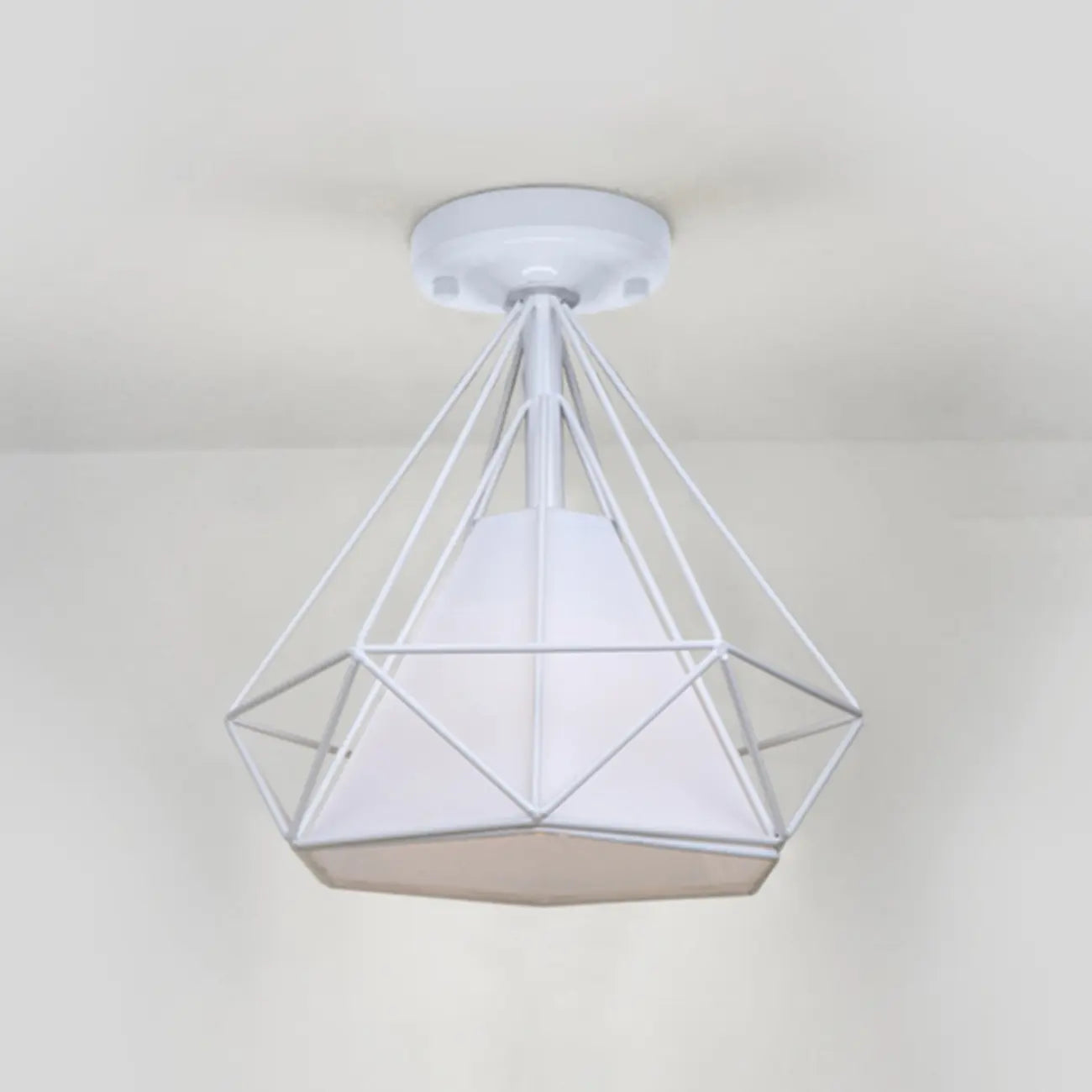 10.5 Mini Fabric Semi Flush LED Ceiling Light for Hallway