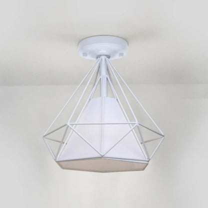 10.5 Mini Fabric Semi Flush LED Ceiling Light for Hallway