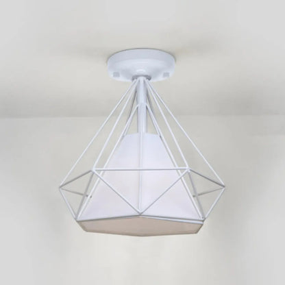 10.5 Mini Fabric Semi Flush LED Ceiling Light for Hallway