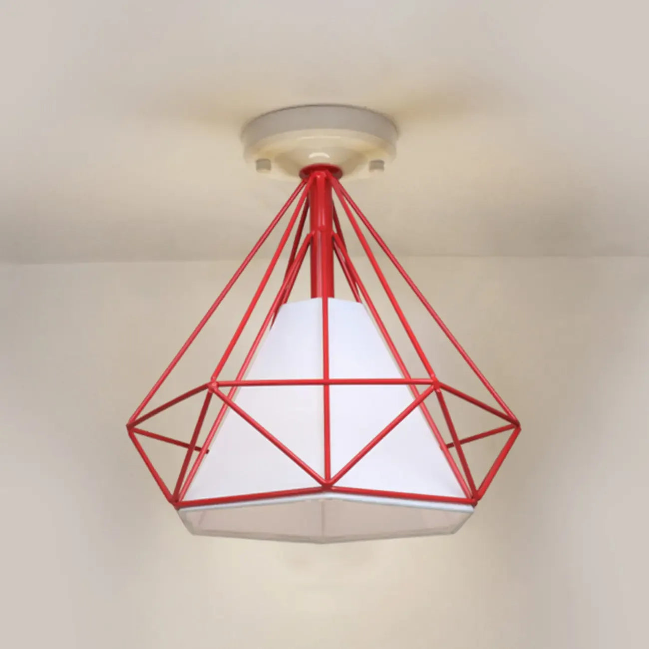 10.5 Mini Fabric Semi Flush LED Ceiling Light for Hallway