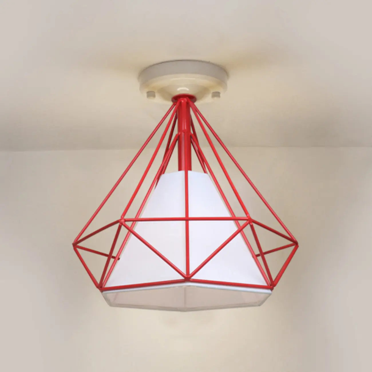 10.5 Mini Fabric Semi Flush LED Ceiling Light for Hallway