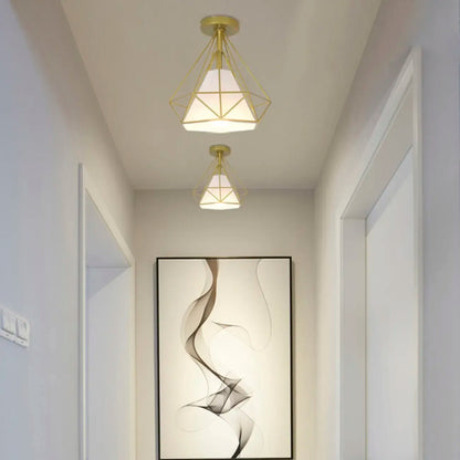 10.5 Mini Fabric Semi Flush LED Ceiling Light for Hallway