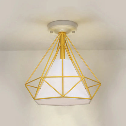 10.5 Mini Fabric Semi Flush LED Ceiling Light for Hallway