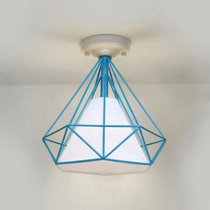 10.5 Mini Fabric Semi Flush LED Ceiling Light for Hallway