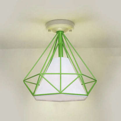 10.5 Mini Fabric Semi Flush LED Ceiling Light for Hallway