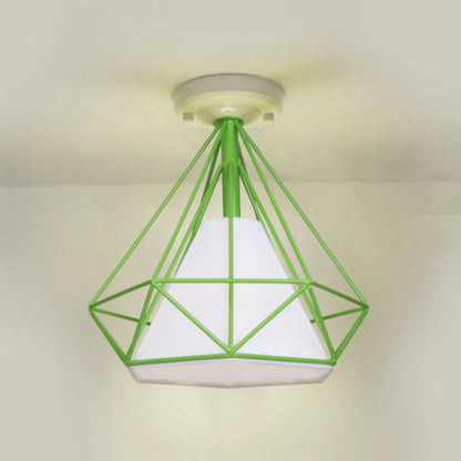 10.5 Mini Fabric Semi Flush LED Ceiling Light for Hallway