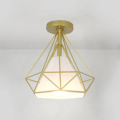 10.5 Mini Fabric Semi Flush LED Ceiling Light for Hallway