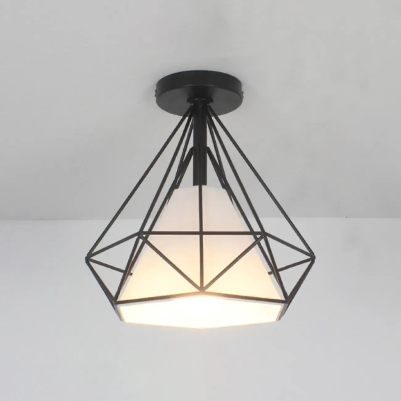 10.5 Mini Fabric Semi Flush LED Ceiling Light for Hallway