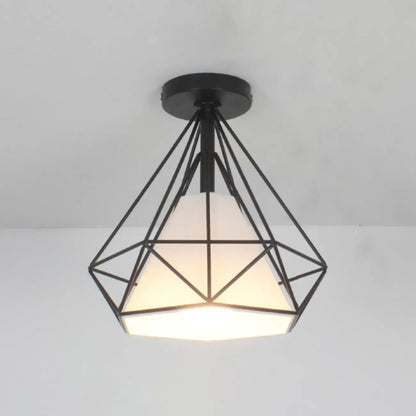 10.5 Mini Fabric Semi Flush LED Ceiling Light for Hallway