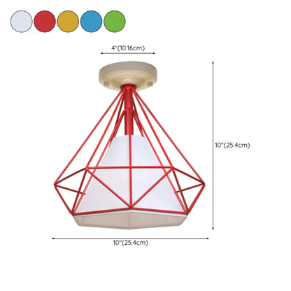 10.5 Mini Fabric Semi Flush LED Ceiling Light for Hallway