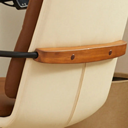 Modern Brown Upholstered Adjustable Swivel Office Chair